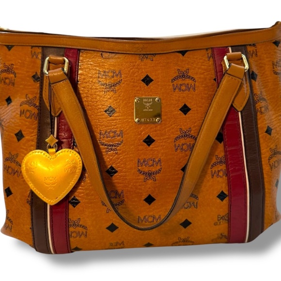 MCM Cognac Visetos Shopper Tote Bag with Strap & Dust Bag - Picture 2 of 11